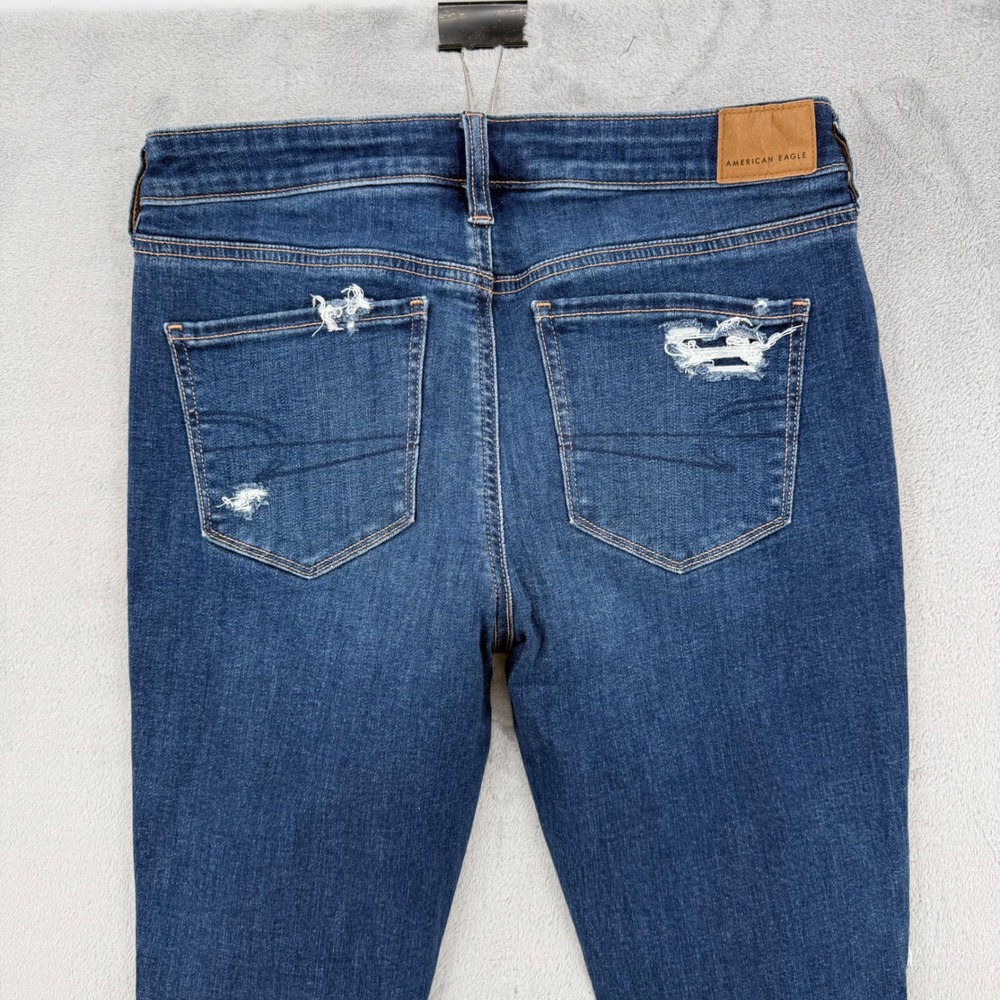 American Eagle Next Level Stretch Distressed Jeggings Skinny Jeans Sz 10 Short - Picture 7 of 16